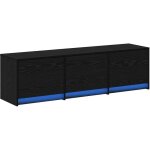 Vidaxl meuble tv avec led avec bandes led ch�ne noir 140 x 34 x 40 cm