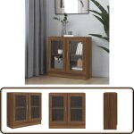 Armoire à vitrine chêne marron 82, 5x30, 5x80cm bois d'ingénierie - bibliothèque - meuble tv - armoire ... Armoire à vitrine chêne marron 82, 5x30, 5x80cm bois d'ingénierie - bibliothèque - meuble tv - armoire ...