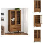 Vidaxl - armoire � vitrine molde marron 90x35x175 cm bois de pin massif - biblioth�que - meuble tv - ...