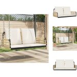 Vidaxl - balancelle avec coussins 105x58x38 cm rsine tresse et acier - balancelle jardin - banc de ...