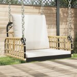 Balancelle avec coussins 63x58x39 cm rsine tresse acier - vidaxl