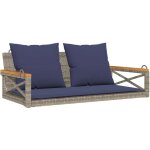 Balancelle avec coussins gris 109x62x40 cm rsine tresse vidaxl