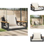 Vidaxl - balancelle avec coussins noir 63x62x40 cm rsine tresse - balancelle jardin - banc de jardin ...