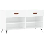 Banc  chaussures blanc 102x35x55 cm bois d'ingnierie
