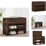 Vidaxl - banc à chaussures chêne marron 60x30x45 cm bois d'ingénierie - meuble entrée - range chaussure ... Vidaxl - banc à chaussures chêne marron 60x30x45 cm bois d'ingénierie - meuble entrée - range chaussure ...