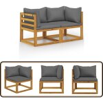 Vidaxl - banc de jardin  2 places avec coussins gris fonc - banc de jardin - mobilier de jardin - banc ...