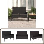Vidaxl - banc de jardin à 2 places avec coussins noir résine tressée - banc de jardin - mobilier de jardin ... Vidaxl - banc de jardin à 2 places avec coussins noir résine tressée - banc de jardin - mobilier de jardin ...