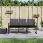 Vidaxl - banc de jardin à 3 places et coussins gris foncé pp rotin Vidaxl - banc de jardin à 3 places et coussins gris foncé pp rotin