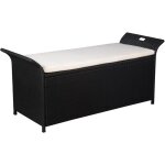 Vidaxl - banc de jardin avec coussin 138 cm r�sine tress�e noir