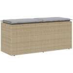 Vidaxl - banc de jardin avec coussin beige 110x40x44 cm r�sine tress�e