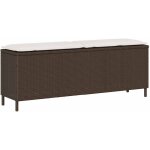 Vidaxl - banc de jardin avec coussin gris 110x30x40, 5 cm rsine tresse