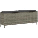 Vidaxl - banc de jardin avec coussin gris 110x30x40, 5 cm r�sine tress�e