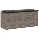 Vidaxl - banc de jardin avec coussin gris 110x40x44 cm r�sine tress�e