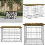Vidaxl - banc de jardin design gabion 63x44x42 cm bois de pin impr�gn� - banc de jardin - mobilier de ...