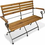 Banc pliable de jardin 112 cm bois d'acacia solide Banc pliable de jardin 112 cm bois d'acacia solide