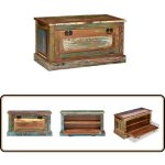 Banc de rangement de chaussures bois de rcupration - banc coffre - banc rangement - banc entre - mobilier ...