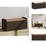 Banc de rangement et coussin marron 115x51x52 cm résine tressée - banc de jardin - meuble de jardin - ... Banc de rangement et coussin marron 115x51x52 cm résine tressée - banc de jardin - meuble de jardin - ...