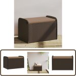 Vidaxl - banc de rangement et coussin marron 80x51x52 cm résine tressée - banc de jardin - meuble de ... Vidaxl - banc de rangement et coussin marron 80x51x52 cm résine tressée - banc de jardin - meuble de ...