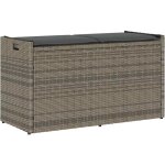 Vidaxl - banc de rangement extrieur coussin gris 100 cm rsine tresse