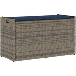 Vidaxl - banc de rangement extérieur coussin gris 100 cm résine tressée Vidaxl - banc de rangement extérieur coussin gris 100 cm résine tressée