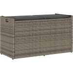 Vidaxl - banc de rangement ext�rieur coussin gris 100 cm r�sine tress�e