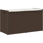 Vidaxl - banc de rangement extrieur coussin marron 100cm rsine tresse