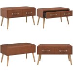 Vidaxl - banc avec tiroirs 80 cm marron similicuir - banc coffre - banc rangement - banc tissu - meuble ...