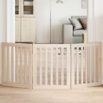 Vidaxl barri�re pour chien pliable 3 panneaux 150 cm bois de peuplier