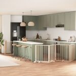 Vidaxl barri�re pour chien avec porte pliable 6 panneaux bois peuplier