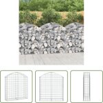 Vidaxl barri�re de jardin - panier de gabions arqu� 100x30x100 / 120 cm fer galvanis�