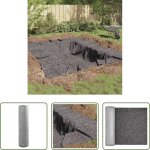 Vidaxl bassin ext�rieur - feutre de bassin gris 1 x 25 m polyester et coton