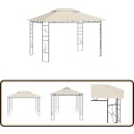Vidaxl - belvdre 4x3x2, 7 m crme 160 g / m - abri solaire - gazebo - parasol - tente extrieure - ...