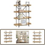 Bibliothque  4 niveaux chne sonoma 100x33x145, 5 cm - bibliothque murale - bibliothque design - ...