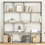 Vidaxl - biblioth�que gris b�ton 132x29x141, 5 cm bois d'ing�nierie