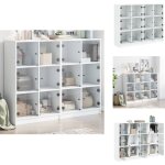 Vidaxl - biblioth�que avec portes blanc 136x37x109 cm bois d'ing�nierie - biblioth�que blanche - meuble ...