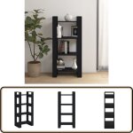 Vidaxl - biblioth�que / s�parateur de pi�ce noir 60x35x125 cm bois massif - biblioth�que - biblioth�que ...