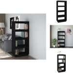 Vidaxl - bibliothque / sparateur de pice noir 60x35x135 cm pin massif - bibliothque - meuble tv - ...