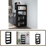 Vidaxl - bibliothque / sparateur de pice noir 60x35x135 cm pin massif - bibliothque - meuble tv - ...