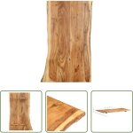 Vidaxl bois massif - dessus de table bois d'acacia massif 100x(50 - 60)x2, 5 cm