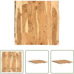 Vidaxl bois massif - dessus de table bois d'acacia massif 58x(50 - 60)x2, 5 cm