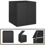 Bote  coussins de jardin rsine tresse 100x97, 5x104 cm noir - coffre de jardin - rangement extrieur ...