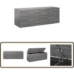 Boîte à coussins de jardin résine tressée 291x100, 5x104 cm gris - coffre de jardin - rangement extérieur ... Boîte à coussins de jardin résine tressée 291x100, 5x104 cm gris - coffre de jardin - rangement extérieur ...