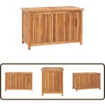 Bote de rangement de jardin 90x50x58 cm bois de teck solide - coffre de rangement jardin - rangement ...