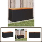 Vidaxl - bote de rangement de jardin noir rsine tresse bois d'acacia - bote de rangement jardin - ...