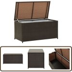 Vidaxl - boîte de rangement de jardin résine tressée 100x50x50 cm marron - banc de rangement - coffre ... Vidaxl - boîte de rangement de jardin résine tressée 100x50x50 cm marron - banc de rangement - coffre ...
