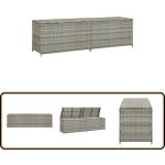 Boîte de rangement de jardin résine tressée 200x50x60 cm gris - coffre de rangement - boîte de rangement ... Boîte de rangement de jardin résine tressée 200x50x60 cm gris - coffre de rangement - boîte de rangement ...