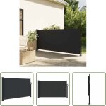 Vidaxl brise - vue - auvent lat�ral r�tractable noir 120x600 cm