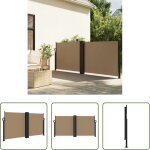 Vidaxl brise - vue - auvent lat�ral r�tractable taupe 120x1200 cm