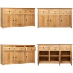 Vidaxl - buffet 135x40x80 cm pin solide assortiment panama - buffet en bois - meuble de rangement - commode ...