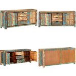 Buffet 175x40x75 cm bois de rcupration massif - buffet - meuble de rangement - mobilier - bois recycl ...
